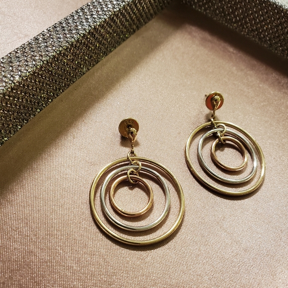 14k Gold Multi Tone Earrings - Picture 4 of 11